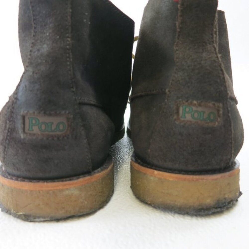 Polo Ralph Lauren Nubuck Leather Pitney Chukka Boots Shoes Thick Gum Soles 13 D - Picture 3 of 7